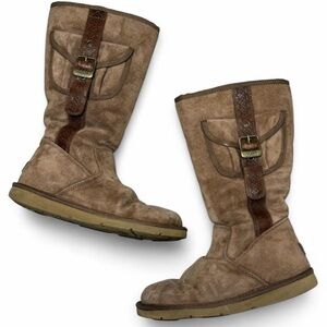 UGG Australia Retro Cargo Tall Boots Brown US 7 Rare Y2K Boho Utility Cozy Chic